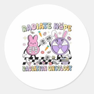 Sticker Rond Pâques Rayonner Espoir Radiothérapie Infirmière Ra