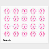 Sticker Rond Pâques rose 2e anniversaire (Feuille)