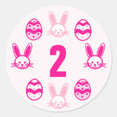 Sticker Rond Pâques rose 2e anniversaire (Devant)