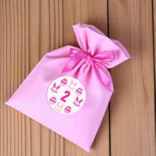 Sticker Rond Pâques rose 2e anniversaire