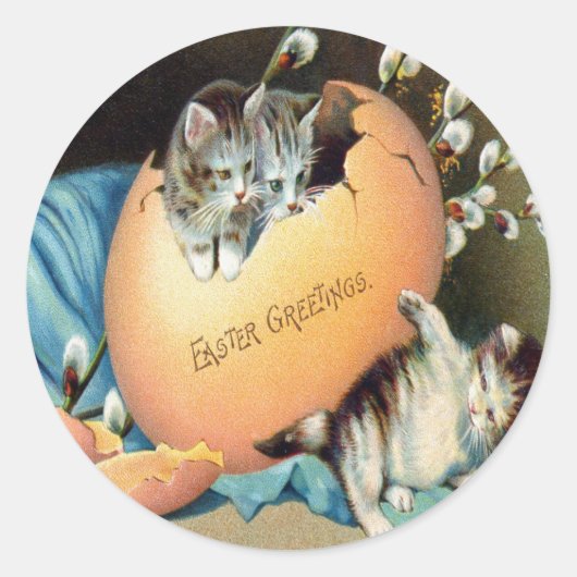 Sticker Rond Pâques vintage (Devant)