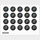 Sticker Rond Pâques Volant Galaxy Lapin Spatial À Astrona (Feuille)