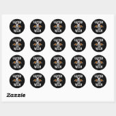 Sticker Rond Pâques Ween Skeleton Bunny Halloween Thème (Feuille)