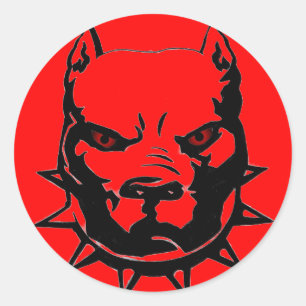 STICKER ROND PAQUET D'AUTOCOLLANTS DE PITBULL DE 20