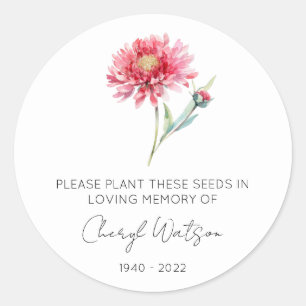 Sticker Rond Paquet de graines commémoratives de chrysanthème s