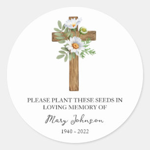 Sticker Rond Paquet de graines funéraires à la mémoire de Daisy