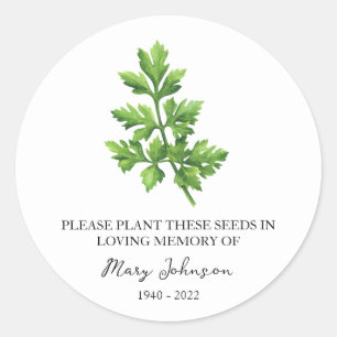 Sticker Rond Paquet de semences funéraires Parsley Memorial
