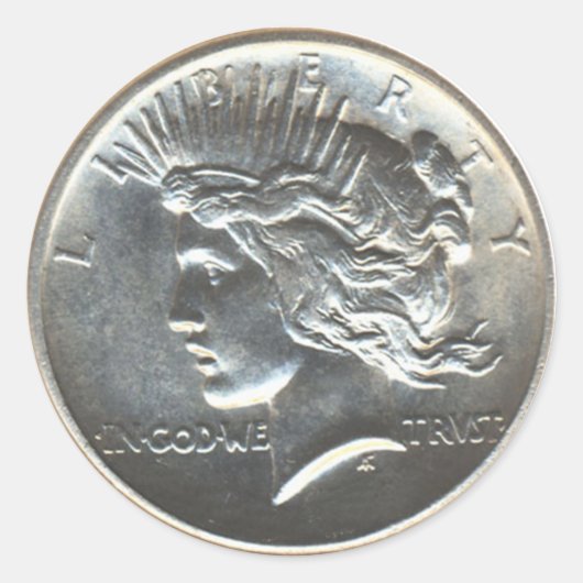 Sticker Rond Paquets d'autocollant du dollar de paix de liberté (Devant)
