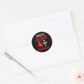 Sticker Rond Par Jésus Et Un Pacemaker Sensibilisation aux mala (Enveloppe)