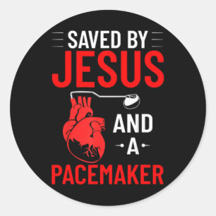 Sticker Rond Par Jésus Et Un Pacemaker Sensibilisation aux mala