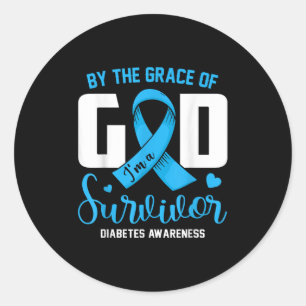 Sticker Rond Par La Grâce Dieu Je Suis Un Survivant Diabète Sur