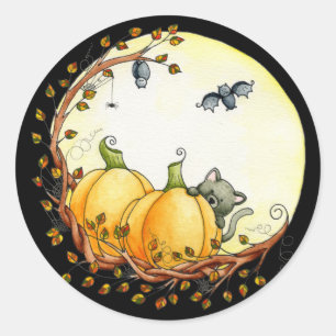 Sticker Rond Par la lumière de l'autocollant de lune