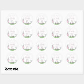 Sticker Rond Par-Tee Pink Golf 2e fête d'anniversaire (Feuille)