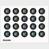 Sticker Rond Para Educator Survived 67 Days Of School Humor Des (Feuille)