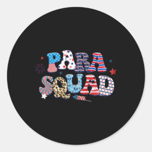 Sticker Rond Para Escadron patriotique 4 juillet Paraprofession
