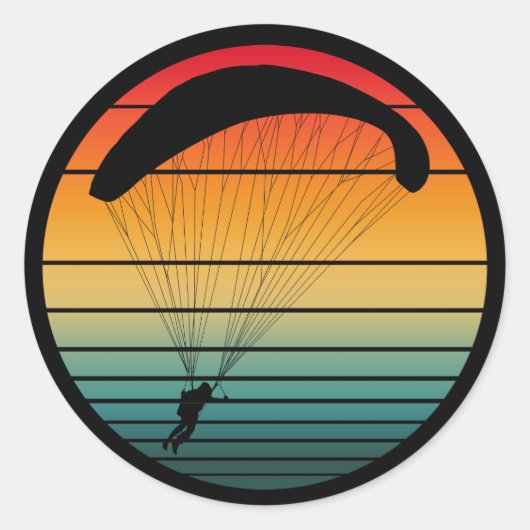 Sticker Rond Parachute Rétro Vintage (Devant)