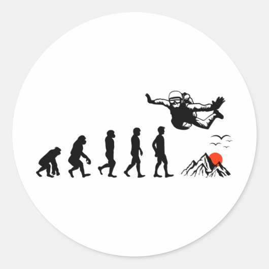 Sticker Rond Parachute Skydive Parachute Skydive Parachute (Devant)