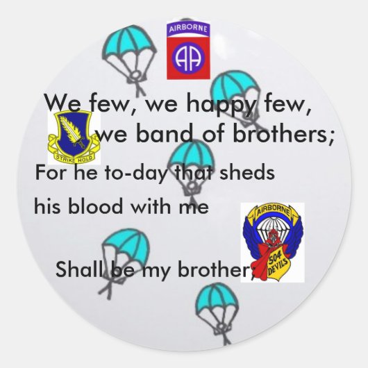 Sticker Rond Parachutiste FUNNY (Devant)