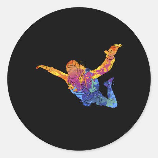 Sticker Rond Parachutust Extreme Sport (Devant)