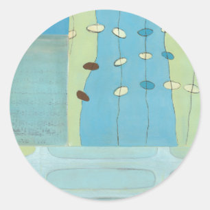 Sticker Rond Parade Abstraite des oeufs bleus