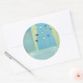 Sticker Rond Parade Abstraite des oeufs bleus (Enveloppe)