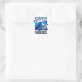 Sticker Rond paradis des surfeurs (Sac)