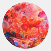 Sticker Rond Paradis Floral Oiseau Phoenix Rising Flame Art (Devant)