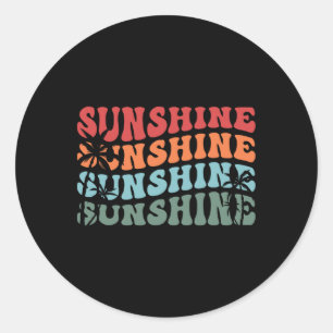 Sticker Rond Paradis Soleil Eté Vibes Soleil d'Été