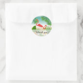 Sticker Rond Paradis tropical aux Flamants roses (Sac)