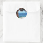 Sticker Rond Paradis tropical de la plage (Sac)