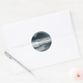 Sticker Rond Paradis tropical océanique de la côte hawaïenne (Enveloppe)