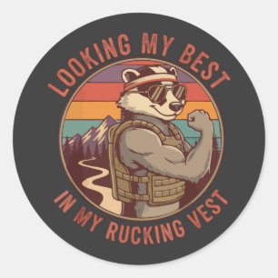 Sticker Rond Paraître à mon meilleur dans mon gilet de rucking