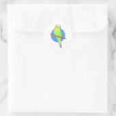 Sticker Rond Parakeet vert mignon (Sac)