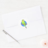 Sticker Rond Parakeet vert mignon (Enveloppe)