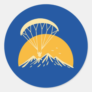 Sticker Rond Paramotoring Rétro