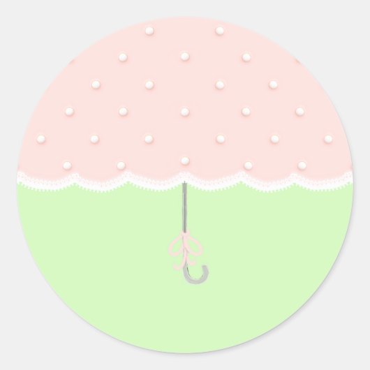 Sticker Rond Parapluie baby shower (Devant)