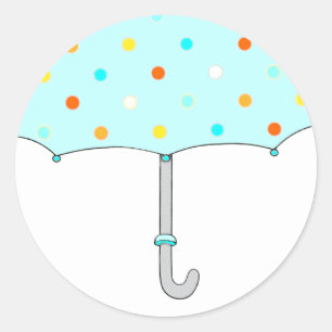 Sticker rond parapluie classique baby shower