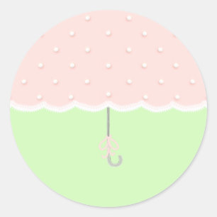 Sticker Rond Parapluie de baby shower