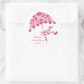 Sticker Rond Parapluie floral rose (Sac)