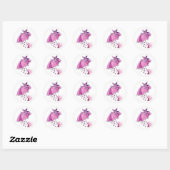 Sticker Rond Parapluie rose (Feuille)