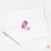 Sticker Rond Parapluie rose (Enveloppe)