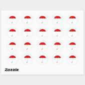 Sticker Rond Parapluie rouge (Feuille)
