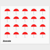 Sticker Rond Parapluie rouge (Feuille)