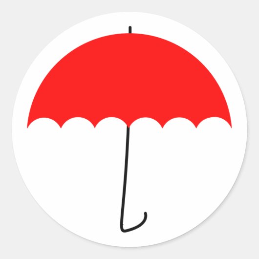 Sticker Rond Parapluie rouge (Devant)