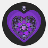 Sticker Rond Parapluie violet & coeurs .7 (Devant)
