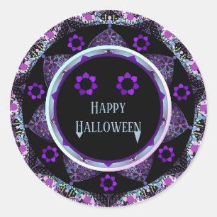 Sticker Rond Parapluie violet & Cœurs.7