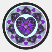 Sticker Rond Parapluie violet & coeurs.7 (Devant)