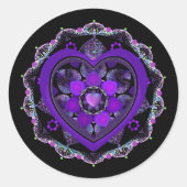 Sticker Rond Parapluie violet & coeurs .7 (Devant)