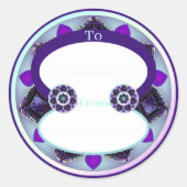 Sticker Rond Parapluie violet & coeurs .7 (Devant)