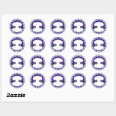 Sticker Rond Parapluie violet & coeurs .7 (Feuille)